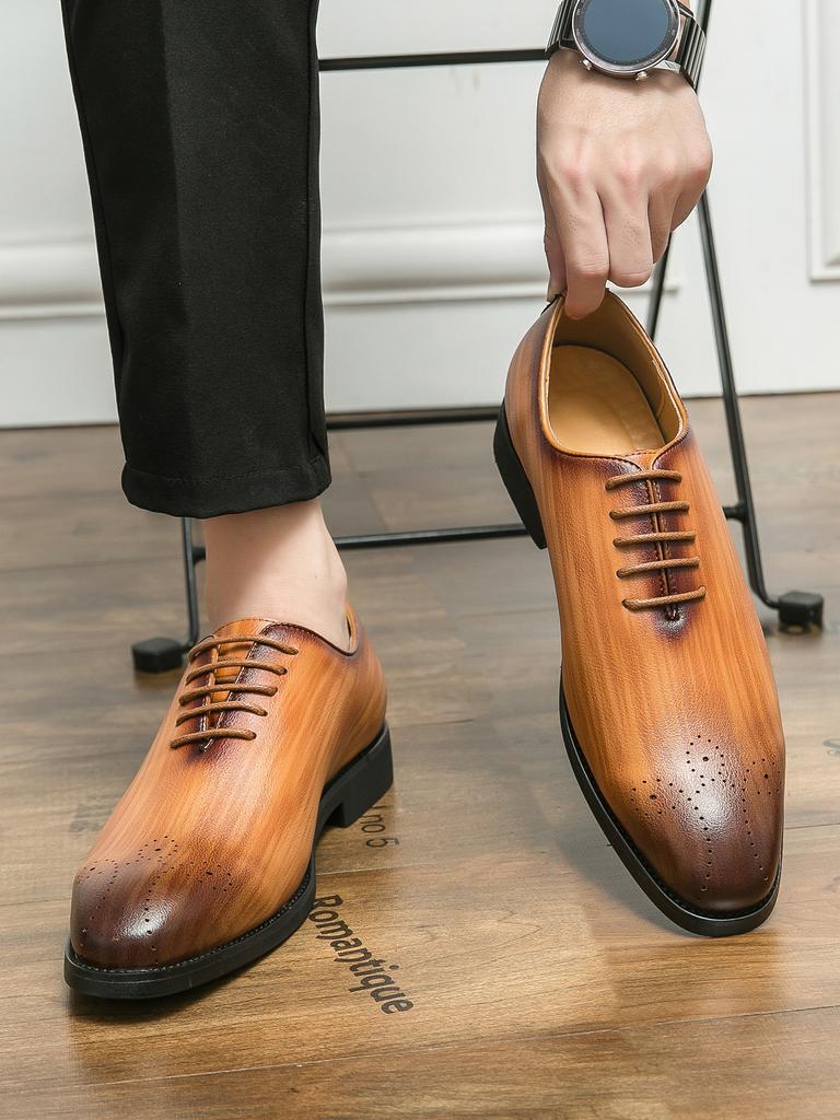 Mode Hommes Marque de Luxe Négociation d'Affaires Rendez-vous Soirée Formelle Chaussures Sociales Bureau Chaussures Oxford de Haute Qualité Confort Chaussures Polyvalentes