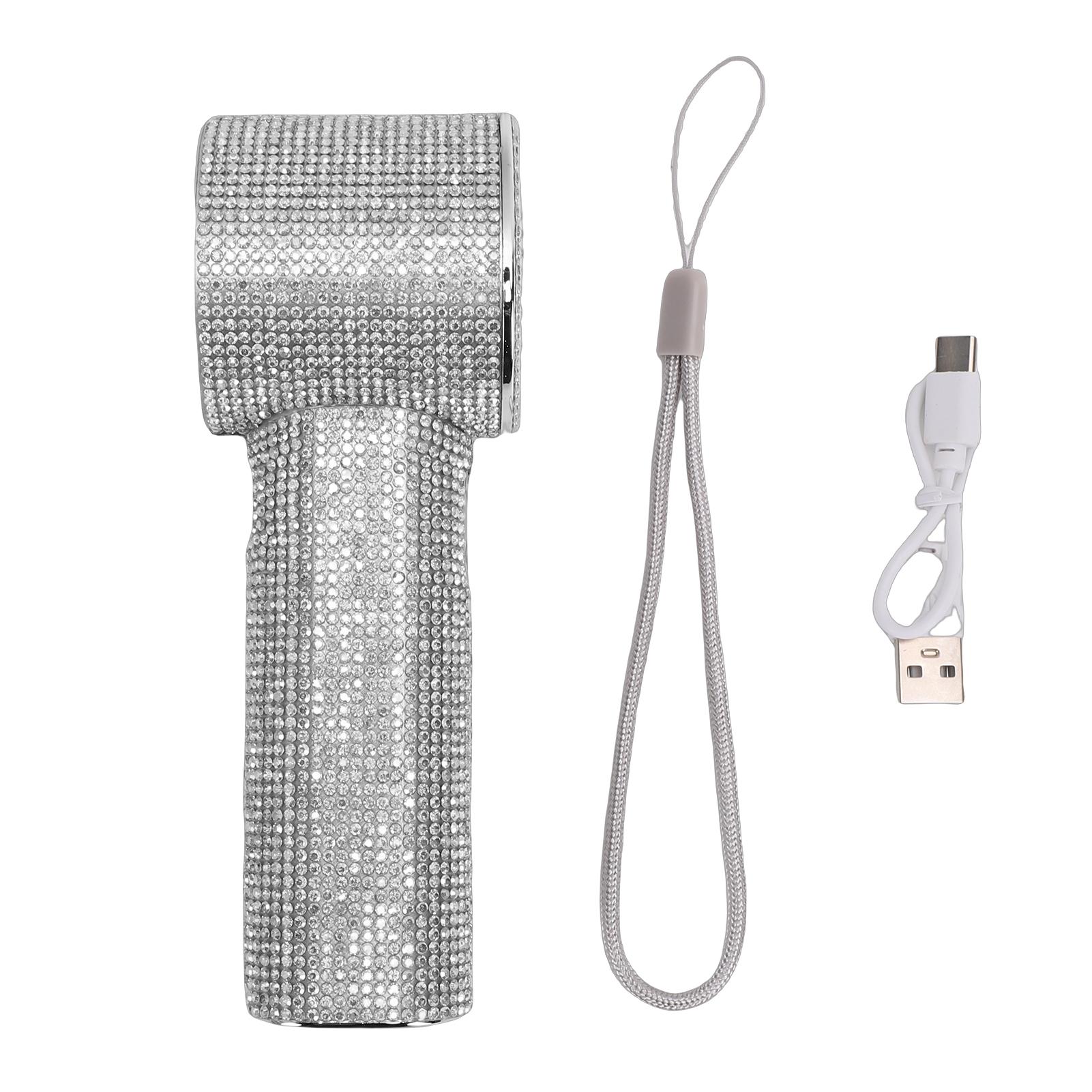 Koogeelife Rhinestone Handheld Turbo Fan 199 Speeds Adjustable Usb Rechargeable Portable Small Pocket Fan With Digital Display For