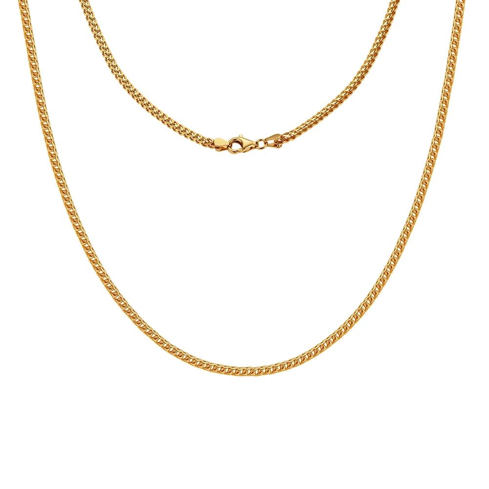 ORSA JEWELS 925 Sterling Silver 2mm Franco Link Chain Necklace for Women Vintage Italian Silver Dainty Jewelry Accessories SC92