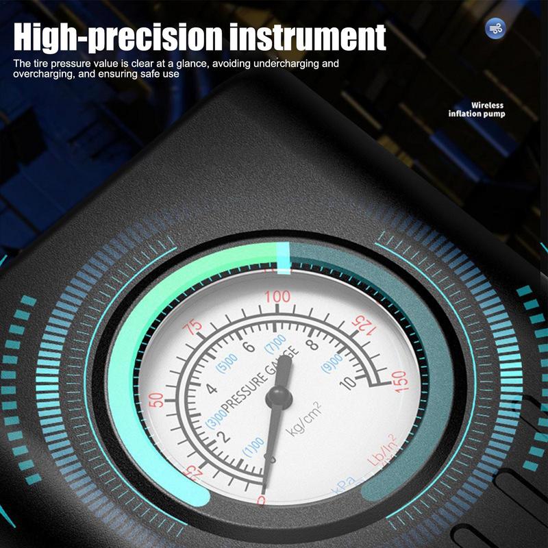 Car Tire Pump Cordless Tire Inflator With Pointer Pressure Gauge Portable Tire Pump Air Pump For Car Motorcycle Ball