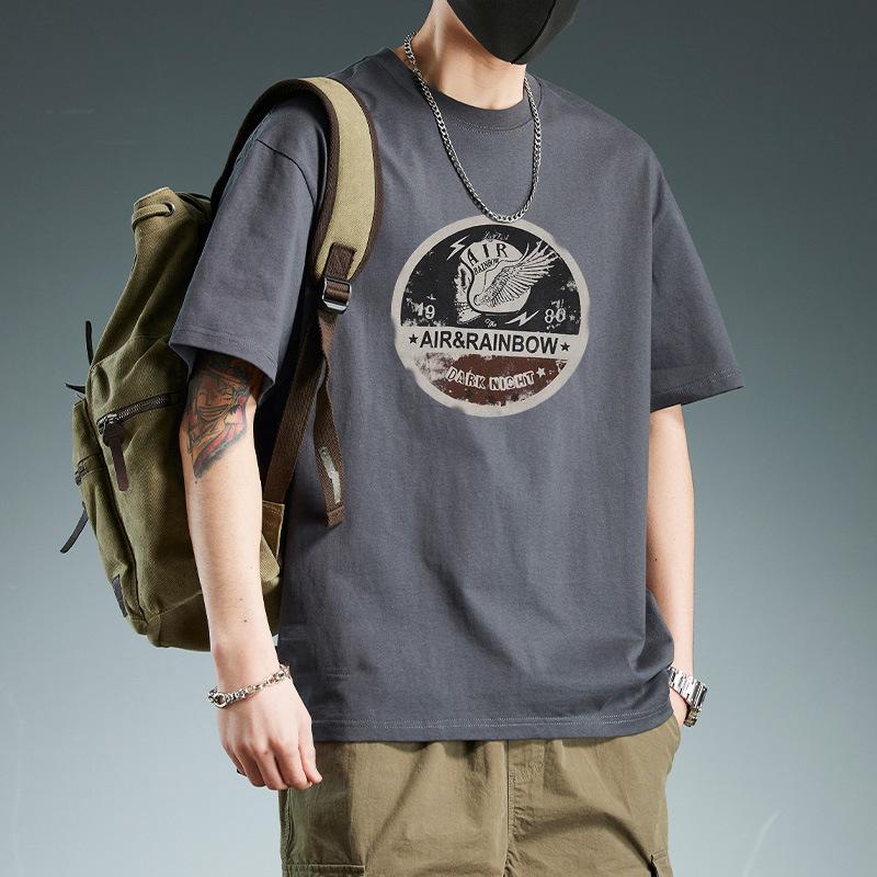 

Retro Short Sleeved T-shirt for Men s Summer Fashion Brand Pure Cotton T-shirt with Fashionable Pattern 3XL