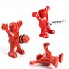 New Reusable Funny Happy Man Red Plastic Wine Cork Bottle Plug Bottle Stoppers Kitchen Bar Tools