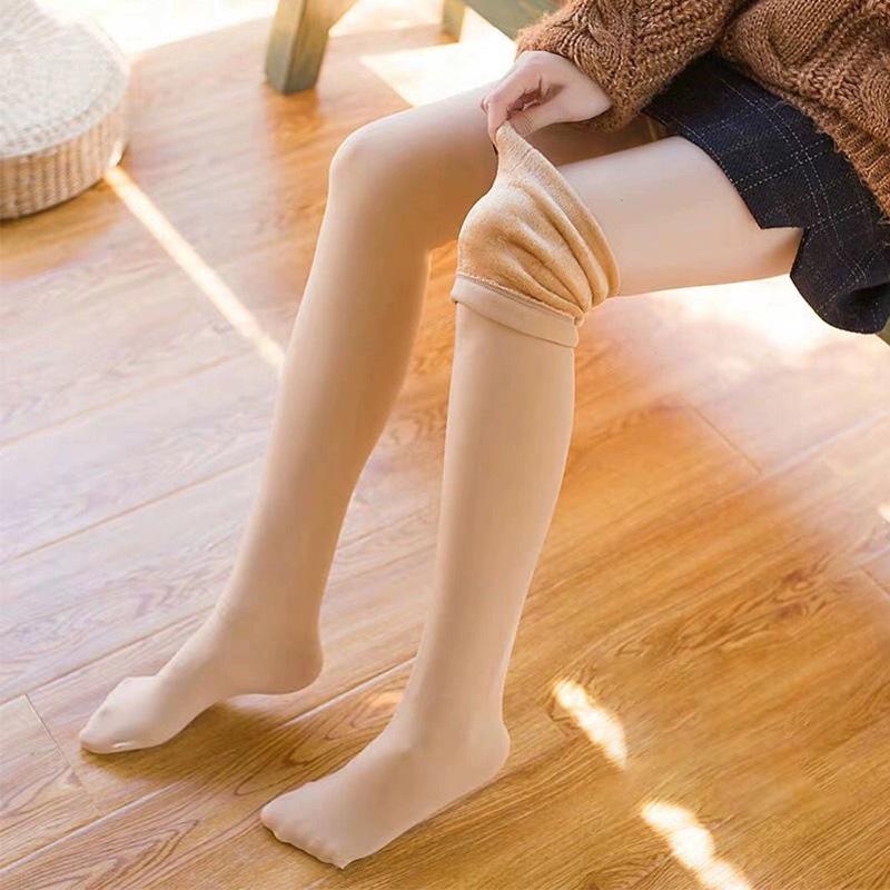 

Winter Thicken Velvet Stockings 40/60cm Women Lolita Warm Plush Long Socks Soft Thigh High Over Knee Socks Compression Legings One Size