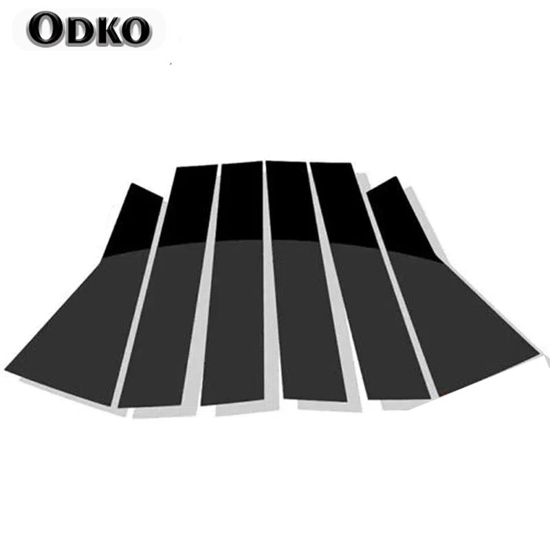6Pcs Car Pillar Posts for KIA Optima K5 2016 2017 2018 Glossy Black Door Window Trim Cover Stickers Styling Accessories