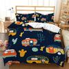 Happy Camping Duvet Cover Microfiber Camping Travel Car Tree Bedding Set Camper Comforter Cover Twin Queen For Boys Girls Teens