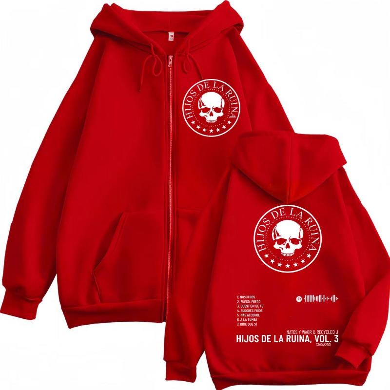 Rap Duo Natos Y Waor Hijos De La Ruina Album Zipper Hoodie Men's Women Hip Hop Retro Zip Up Sweatshirts Gothic Fashion Pullovers
