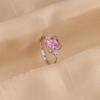 S925 Sterling Silver Women's Pink Diamond Zircon Ring - High-End, Fashionable, Luxury Index Finger Accessory