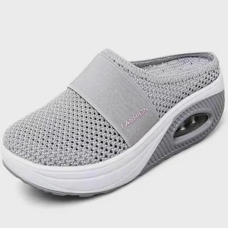 2022 Women's Mesh Wedge Slippers: Closed-Toe, Comfortable & Stylish
