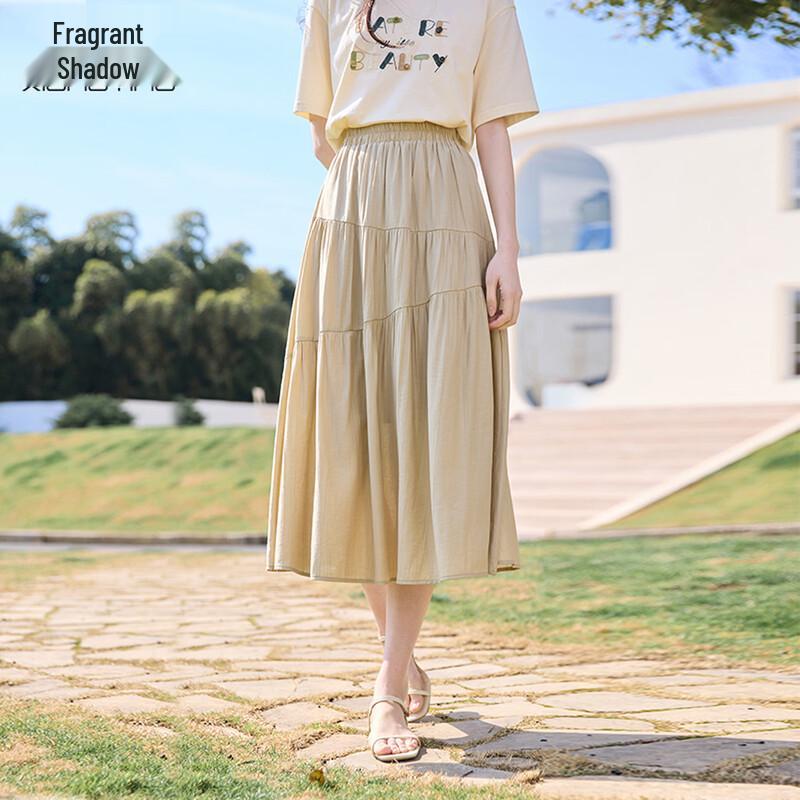 2025 Summer Women s High-Waist A-Line Mid-Length Skirt M