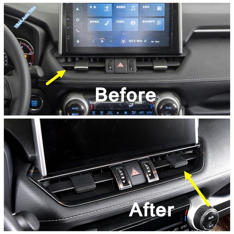 Car Center Air Conditioning Outlet Decoration Frame Warning Light Lamp Switch Cover Trim For Toyota RAV4 RAV 4 XA50 - 2024