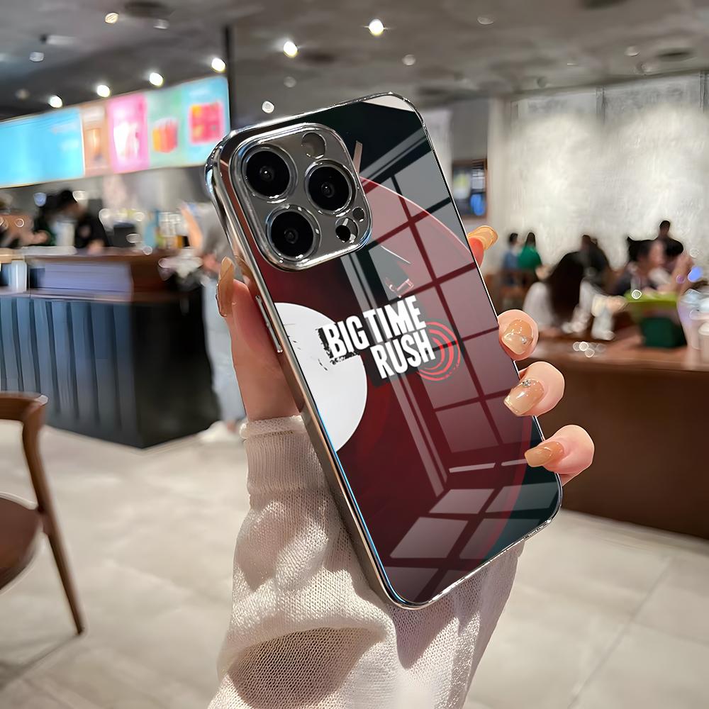 

Band B-Big Time Rush Phone Case For IPhone 17 Pro Max 15 Pro 16 14 Plus 12 13 Mini 11 Pro Shockproof Electroplated Glass Cover iPhone17