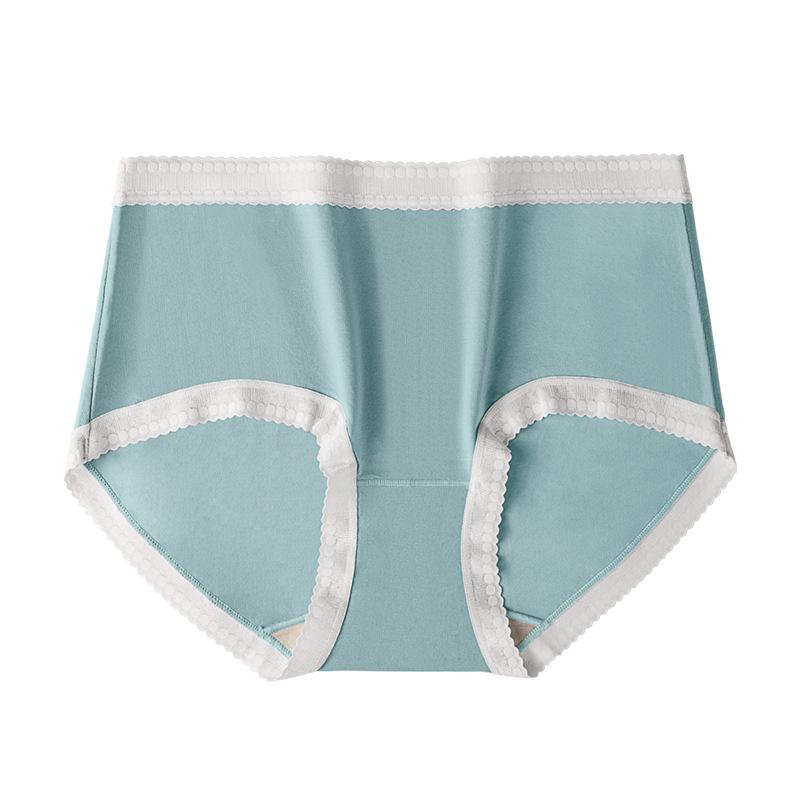 

Хлопковое нижнее белье Высококачественное нижнее белье Суперэластичное нижнее белье со средней талией из шелка шелковицы Антибактериальные треугольные брюки XL синий