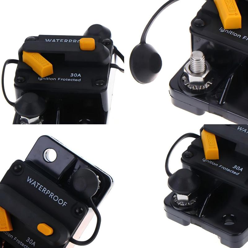 §DC12V-48V Waterproof 30A-300A Circuit Breaker, Manual Reset Fuse Holder For Car Boat Marine RV Solar System