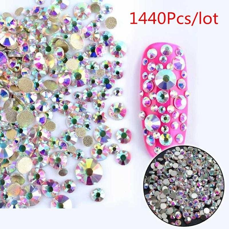 1440ks Nové Křišťálové AB Kamínky na Zdobení Nehtů Dekorace DIY 3D Doplňky Nástroj pro Krásu Nehtů