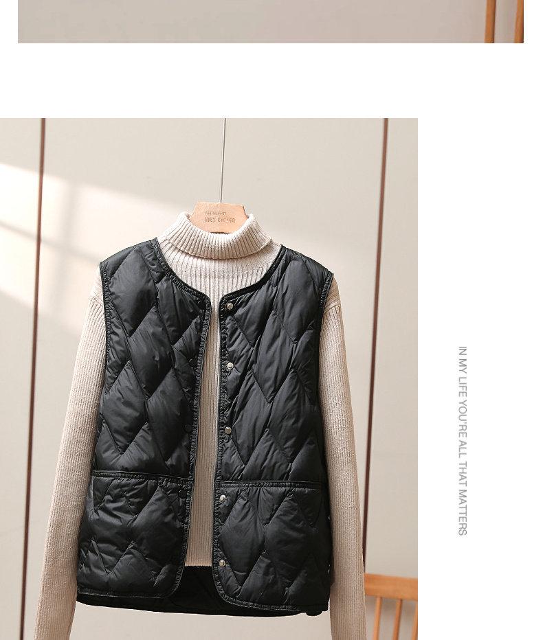 Women's 90 White Duck Down Quilted Vest - Lightweight, Warm Outerwear for Autumn/Winter 2026 Fashion.