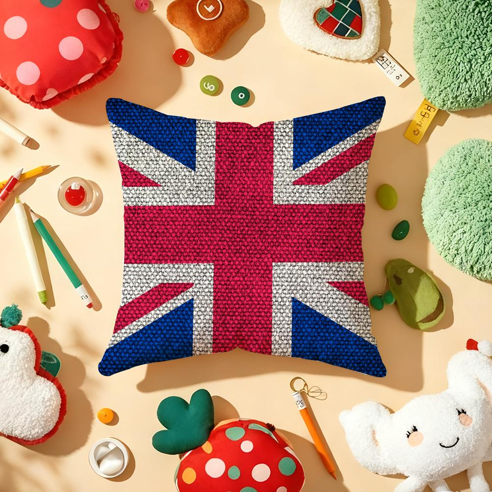 Union Jack Flag Cushion Cover Plush Fabric Soft DoubleSided Printed Sofa Warm Winter Home Gift Pillow Cover