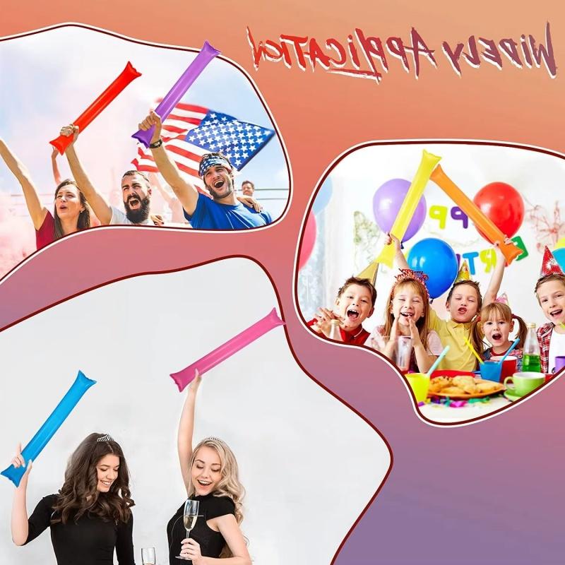 10pcs Inflatable Cheerstick Toy Cheer up Sticks Balloon Stick Clapper Cheering Stick Noise Maker Balloon Concert Party Gift