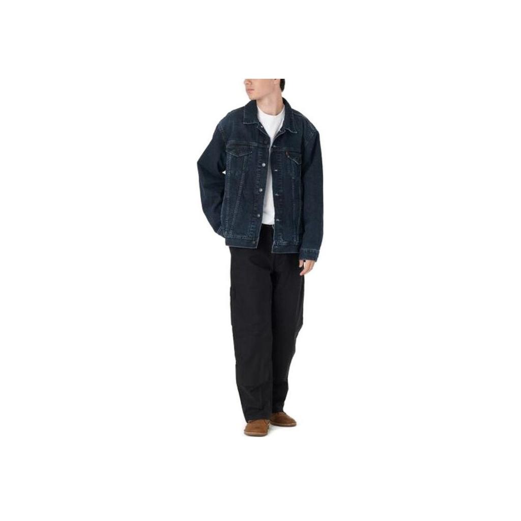 Levis Button-Down Collar Long Sleeve Jacket Men Jackets Navy-Blue A6138-0000