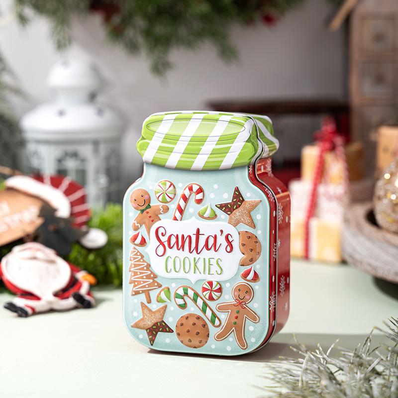 

Christmas Tin Box Candy Cookie Box Biscuit Chocolates Gift Metal Tin Box with Lid Containers for Xmas Party Decor Supplies