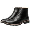 Aumento de botas masculinas estilo britânico tendência botas de couro esculpidas Brock sapatos de couro de cano alto botas Martin sapatos masculinos