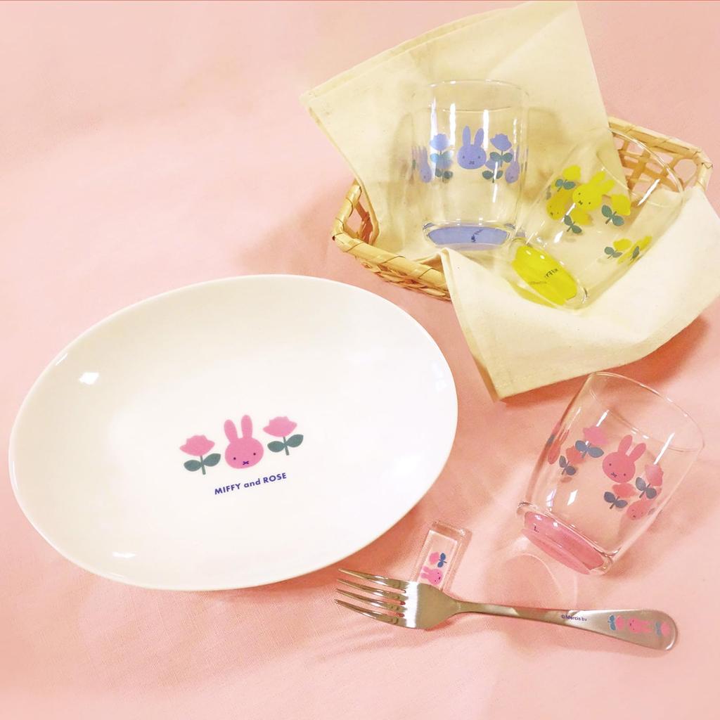 Dick Bruna Glass Pink Made In 410144 "Miffy" Tumbler, Approx. 260ml, MIFFY&ROSE, Bottom, Japan,