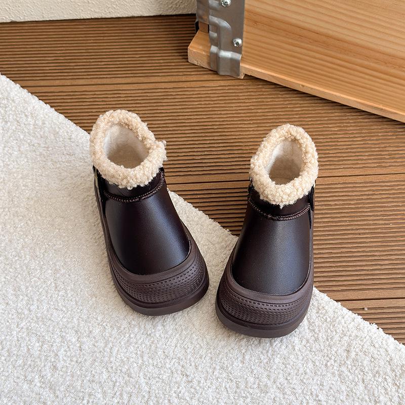 Kids' Winter 2025 Velvet-Lined Boots: Cozy Short Boots for Boys & Girls