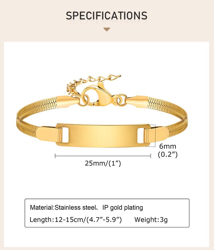 Bracelet Personnalisé pour Petit Garçon Fille, Acier Inoxydable Gravé Nom Date Fils Fille Maman Cadeau de Baptême