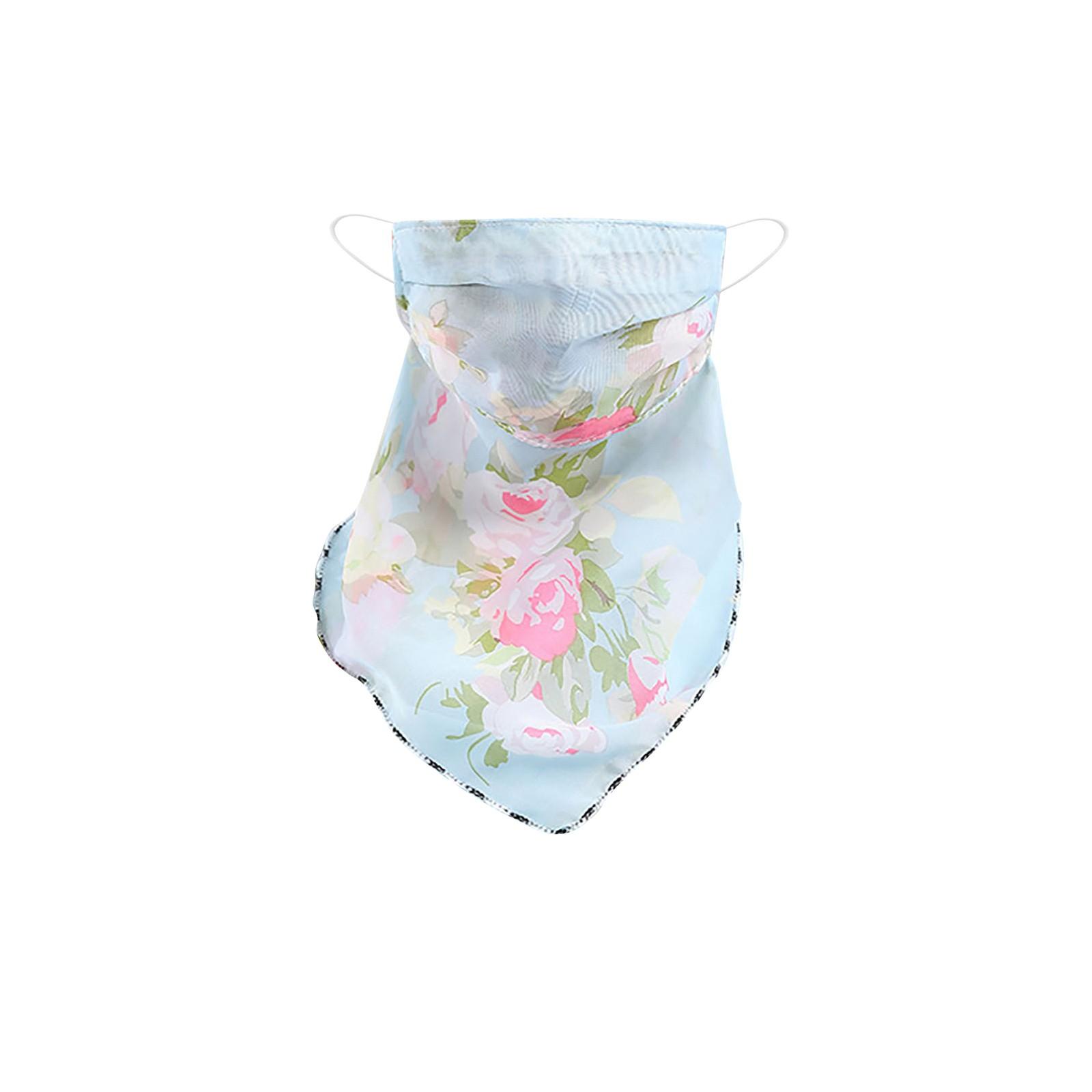 

Thin Breathable Chiffon Face Mask Sun -UV Neck Scarf Turban One Size