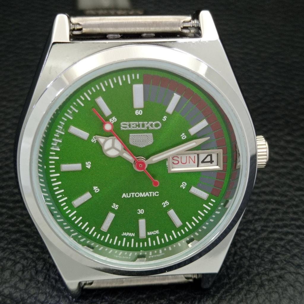 JAPAN VINTAGE REFURBISHED SEIKO 5 AUTOMATIC 6309A MENS GREEN WATCH a440881-4 Sk-a440881