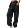 High Waist Fleece Lined Casual Sports Pants for Women Autumn Winter Comfortable Polyester Fiber Street Style