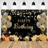 Happy Birthday Party Backdrop Golden Blue Black Diamond Balloon Kids Cake Family Photoshoot Background Supplies