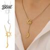 Retro Necklace Sun And Moon for Women Plated Y Romantic