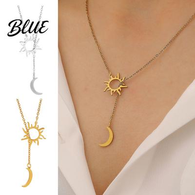 Retro Necklace Sun And Moon for Women Plated Y Romantic