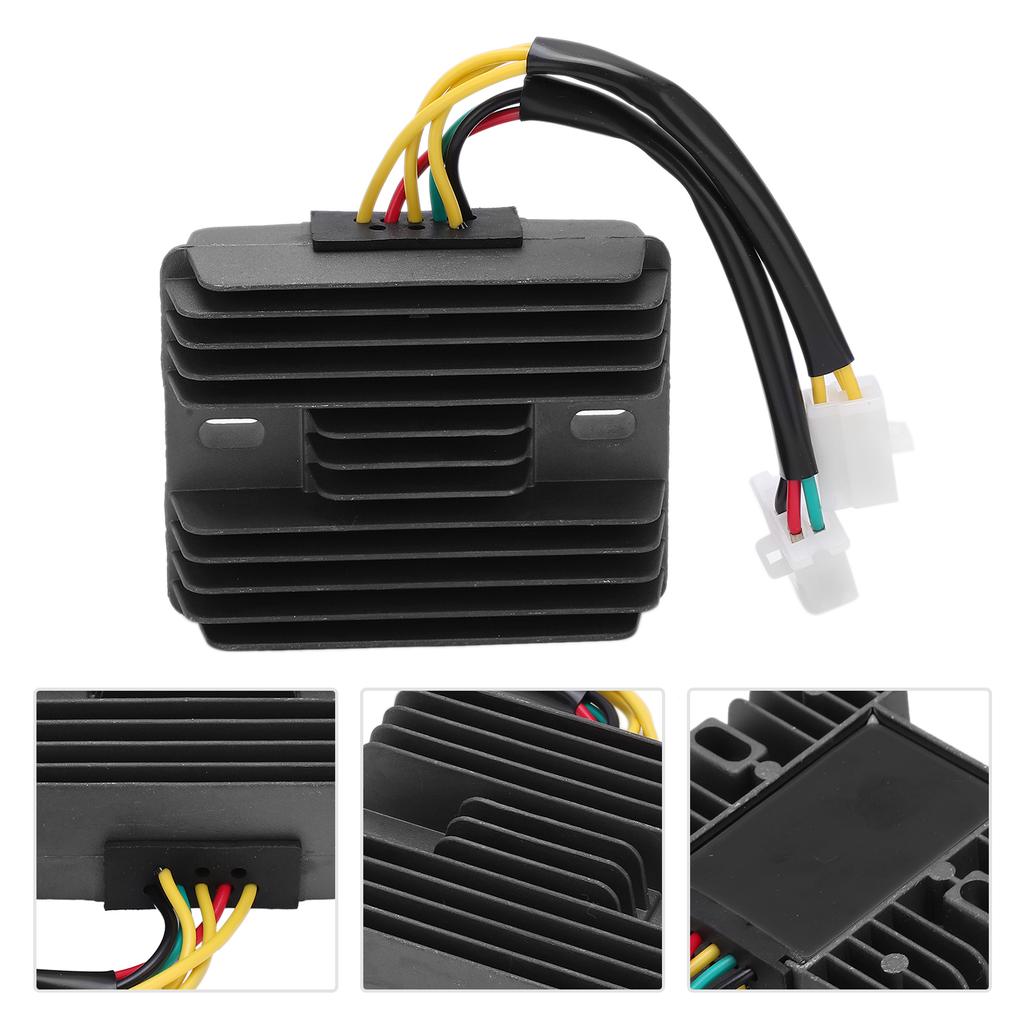 12V Motorcycle Voltage Regulator Rectifier 6?Line 2 Plug Aluminum Alloy for ATV250 300 CF250