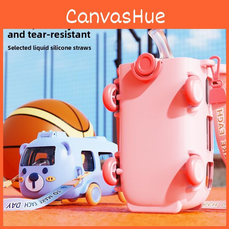 Baby Bus Cartoon Kids Plastic Drinking Cup With Straw And Leakproof Design For School And Party