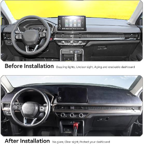Dash Cover For Honda CRV 2024 2025 2026 Hybrid (Include HEV) Accessories Flannel Dashboard Cover Dash Mat Center Console Cover Sunshield Protector