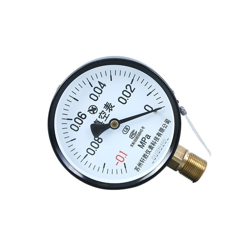 Pressure Gauge Pointer Type Negative Pressure Gauge Y100mm -0.1-0MPa Vacuum Gauge Vacuum