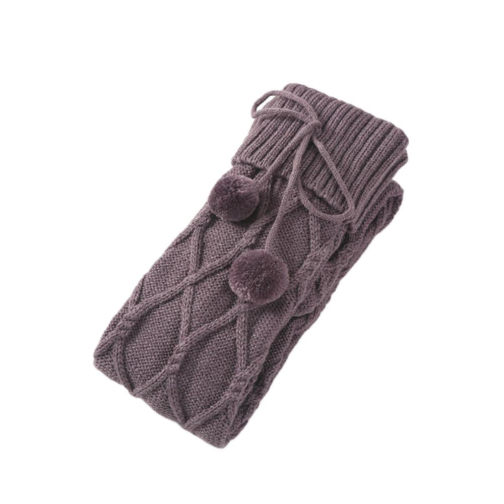 Plush Ball Long Tube Socks Ins Thicken Knitted Stockings Sweet Knee High Stockings Home