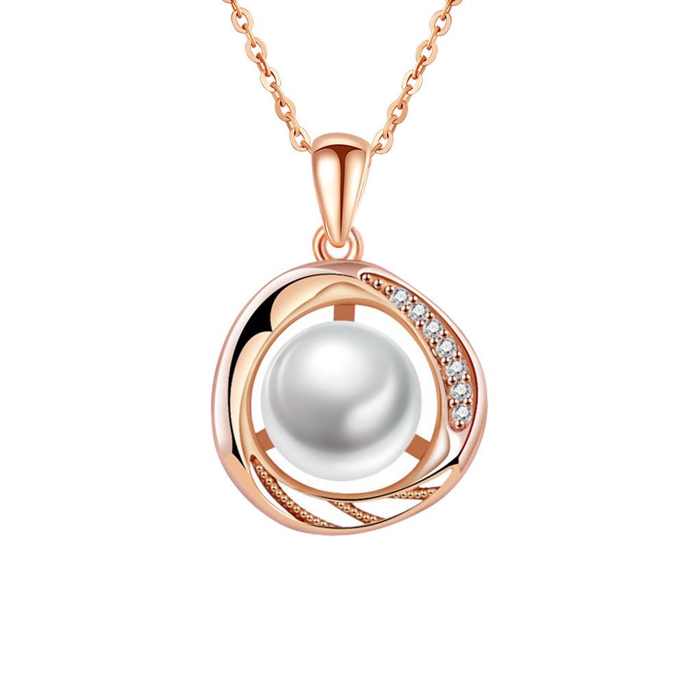 Abs Imitation Pearl Necklace, Ladylike Collarbone Chain Pendant Jewelry