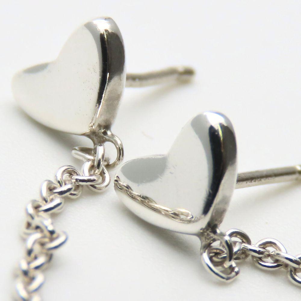 Used TIFFANY&Co. Pierce Heart Link Drop Swing Silver925 3.9g Silver Shake