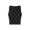 Street Fashion Urban Light Luxury Letter Print Casual Round Neck Vest Women Tops Black E36W2029