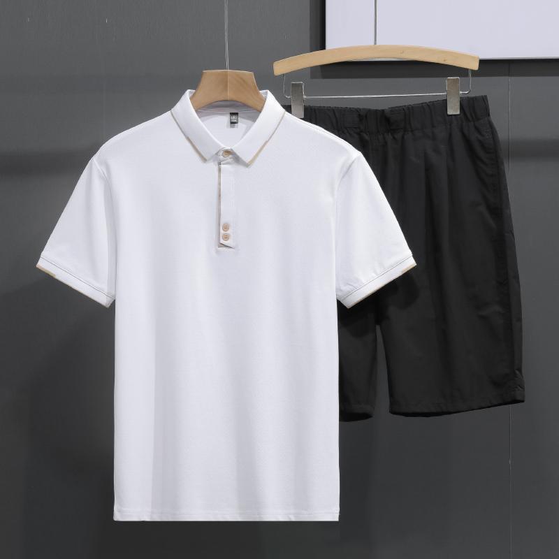Mens Casual Solid Color Short Sleeve Polo Shirt