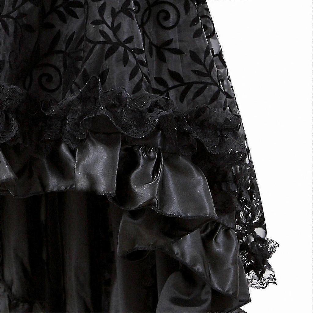 Retro Gothic Pirate Skirt for Women Mesh Cosplay Costume Punk Style