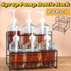 Black Coffee Syrup Rack Metal Kitchen Storage Shelves  for Cabinet Cafe Countertop