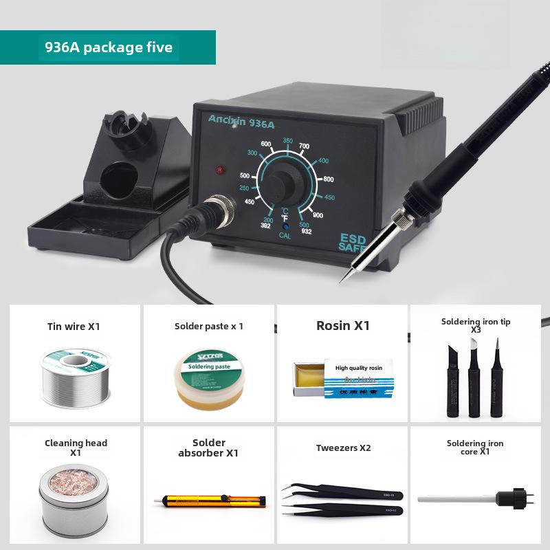 Lixin 936A Adjustable Temp Electric Soldering Iron with Digital Display & Anti-Static Features for Phone Repair