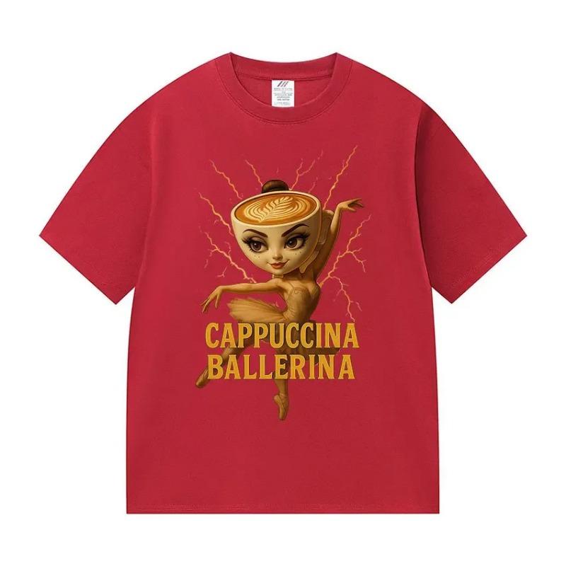 Lustiges Cappuccino Ballerina Grafik T-Shirt Mode Gemütlich Heißer Verkauf T-Shirt Sommer T-Shirts Damenbekleidung Mein Körper Meine Wahl