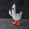 Klare Textur Harzkunst Lustige Mittelfinger-Statue, 6 Zoll Freche Entenfigur mit Mattem Finish, Schreibtischdekoration Schrullige Verzierung, Stress