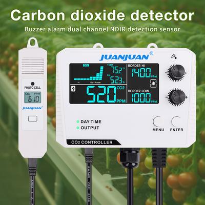 Cyfrowy Kontroler CO2 Monitor Jakości Powietrza Detektor Stężenia CO2 0~5000ppm Regulator Dwutlenku Węgla do Szklarni Roślinnej