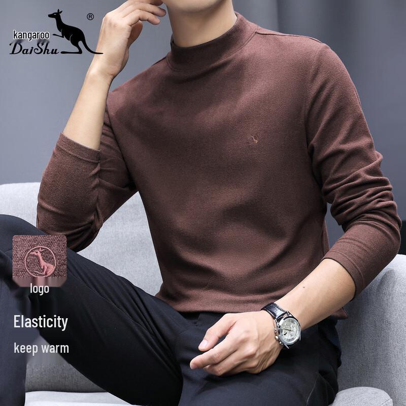 Men s Kangaroo Double-Sided Fleece Mid-High Collar Sweatshirt 4XL