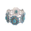 Retro Türkis Boho Armband: Ethno-Stil, 925 versilbert, Naturstein, trendiger Damenschmuck